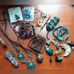Mixed Jewelry Lot- Necklaces Bracelets Charms And More